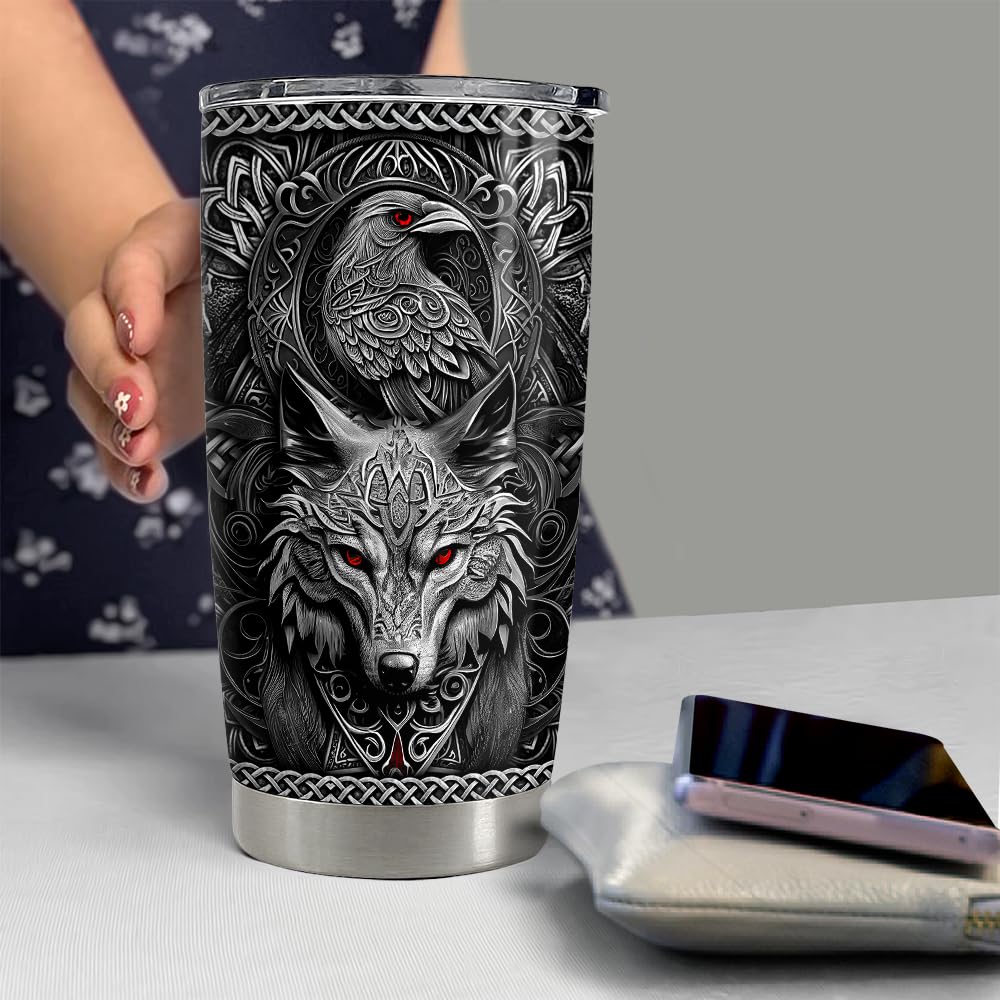 SANDJEST Viking Cup 20oz, idea regalo: diseño temático que agrada a fanáticos del Viking