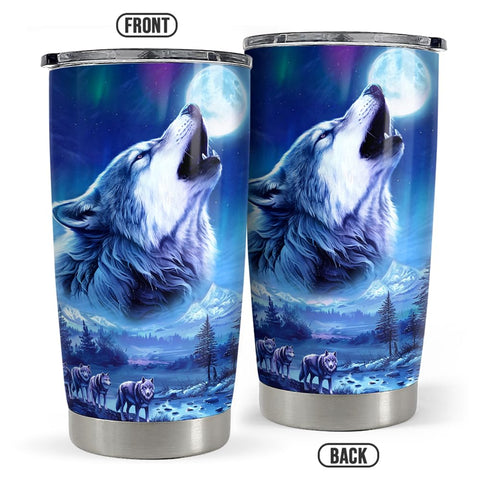 SANDJEST Wolf Tumbler 20oz para uso diario, cómodo en la mano