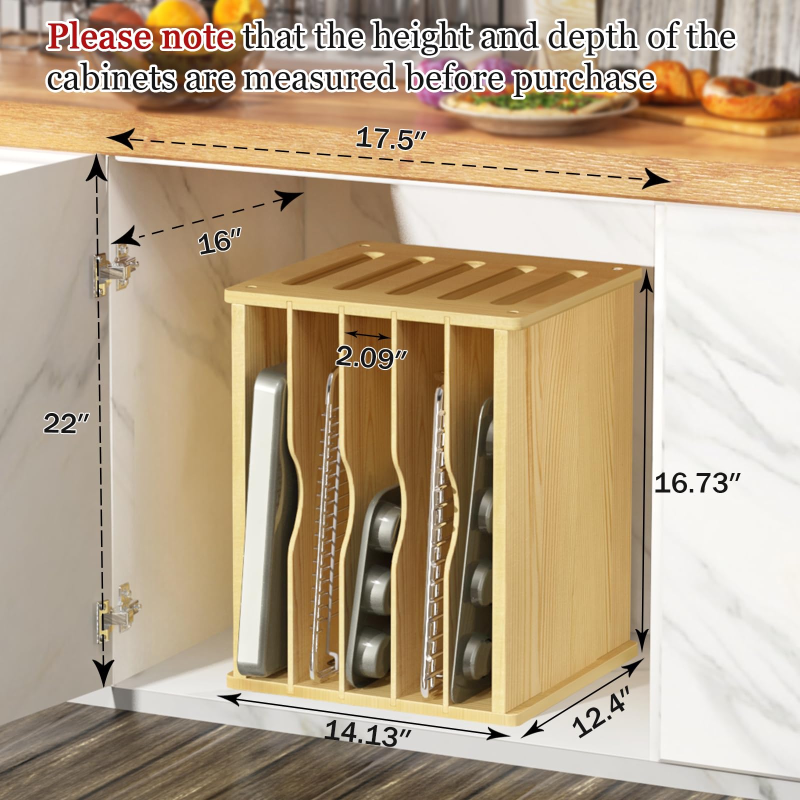Sandpaint divisores para armario de cocina, ideal para sartenes y bandejas.