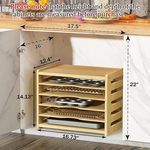 Sandpaint organizador de bandejas de madera, orientación vertical para ahorro de espacio.