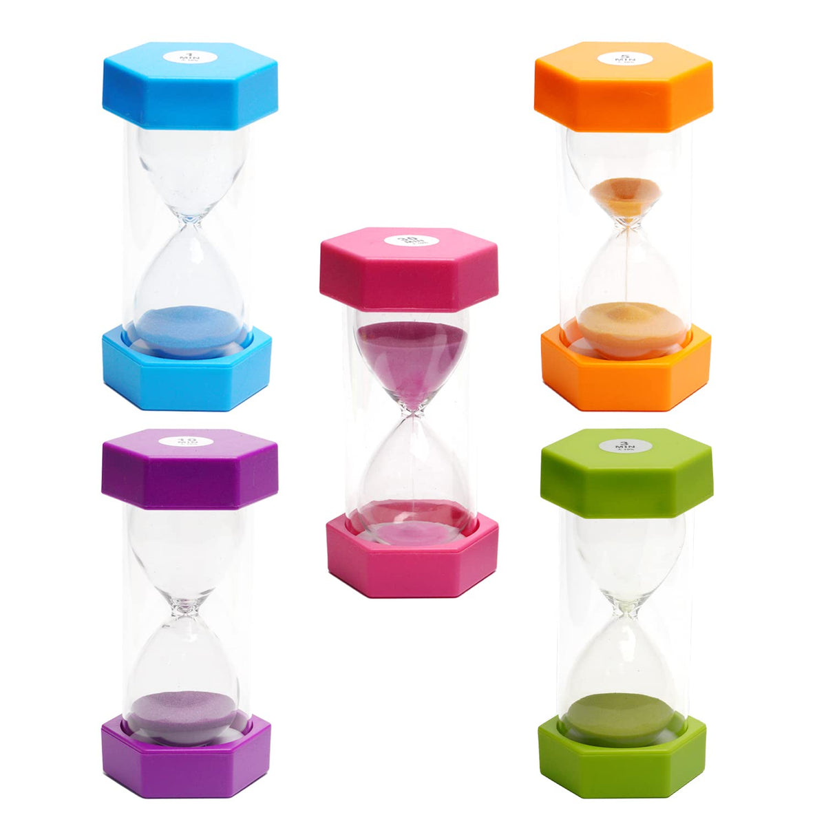 Temporizador de arena SANDTIMER azul de 1 minuto, ideal para juegos.