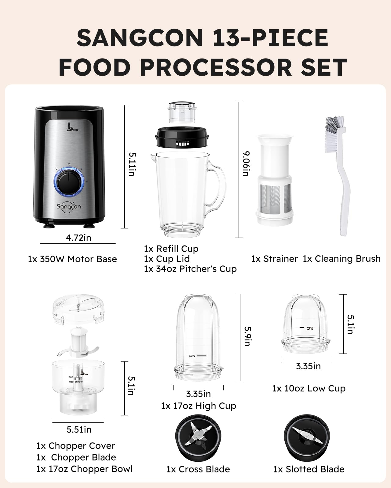 Kit Sangcon 5 en 1 incluye tazones y tapas para almacenamiento
