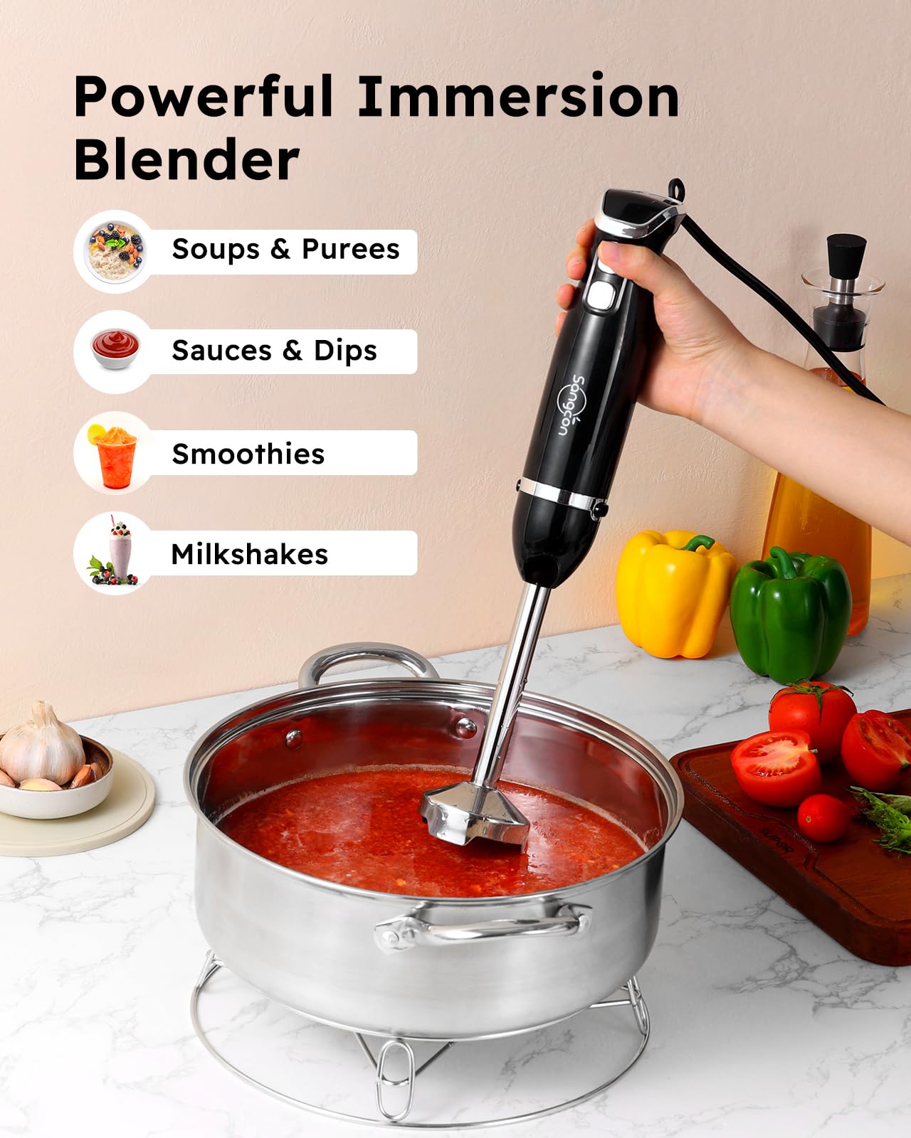 Sangcon Vaso medidor de 1000 ml para medir y mezclar con comodidad.