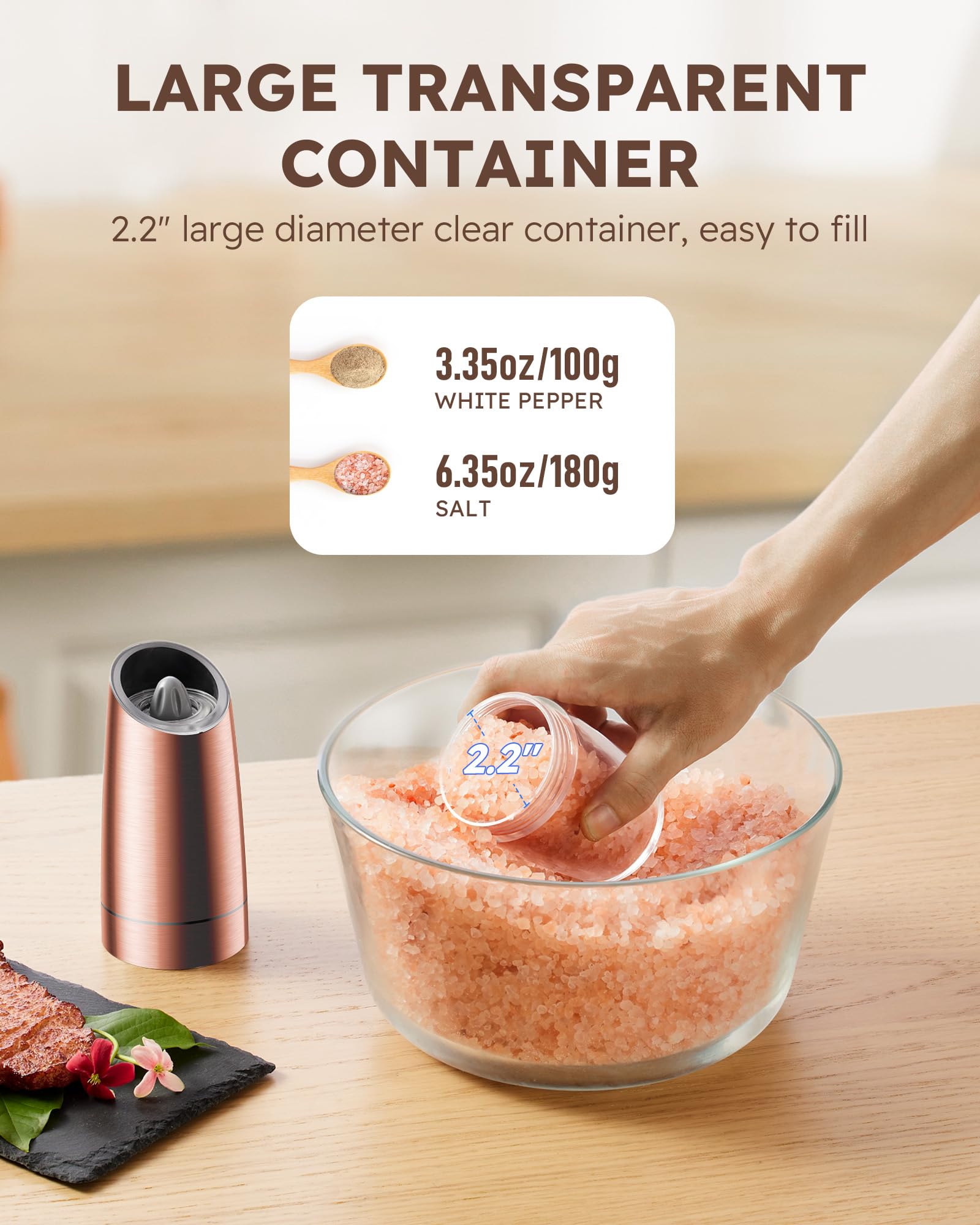 Sangcon molinillo gran capacidad 184 g para rellenar menos a menudo