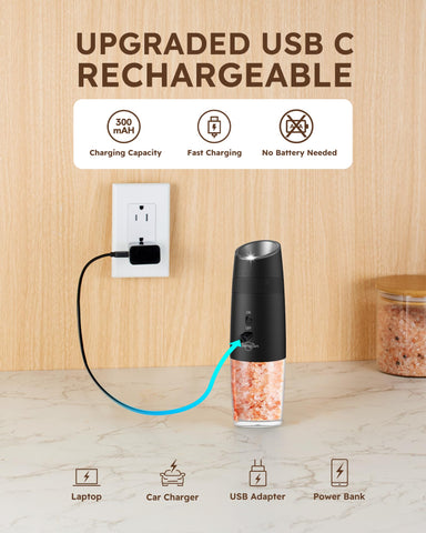 Sangcon molinillo de sal con capacidad de 184 g para relleno fácil.