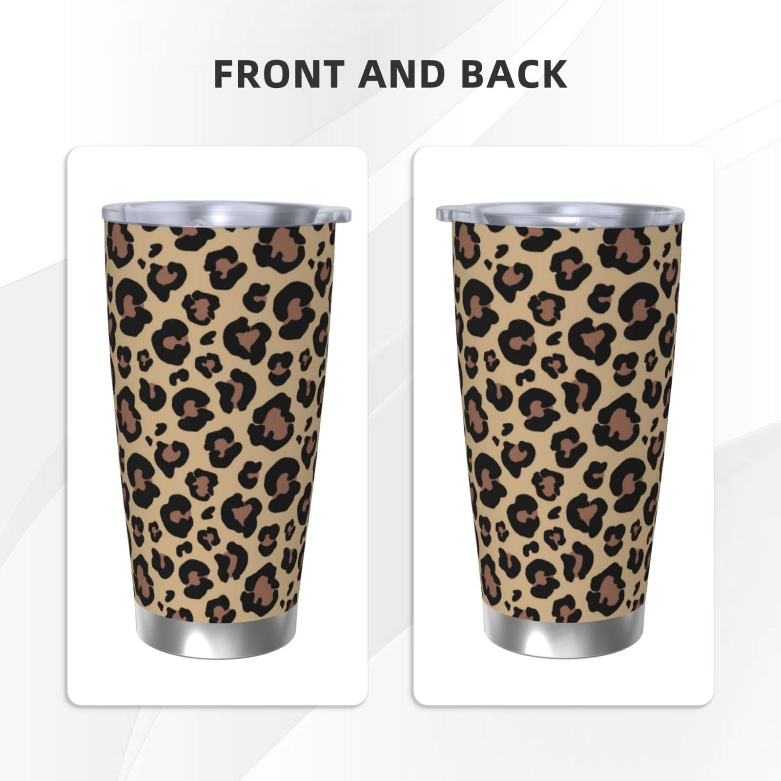 Sanghing tumbler Leopardo con tapa antiderrames, perfecto para coche o escritorio.