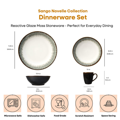 SANGO Novelle Moss plato ensalada con acabado distintivo para cenas casuales