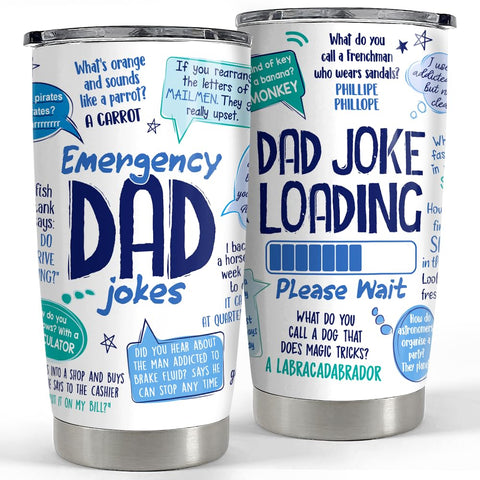 SANDJEST Tumbler para papá 20oz, frente: diseño compacto para uso diario.