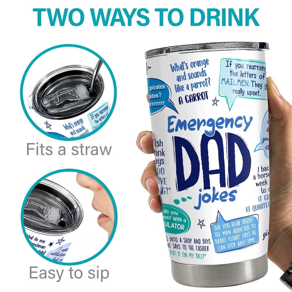 SANDJEST Tumbler para papá 20oz, regalo ideal: combina estilo y función para papá.