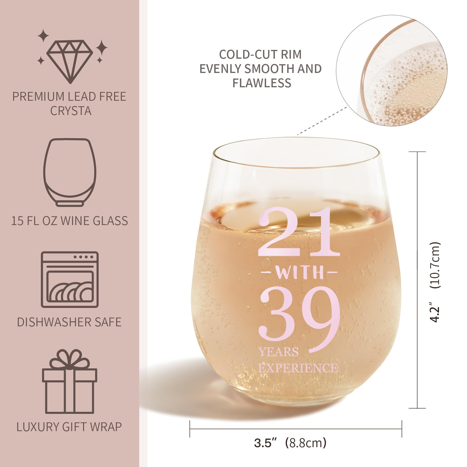 Vaso de vino con agarre cómodo de sanjiayishui para uso diario