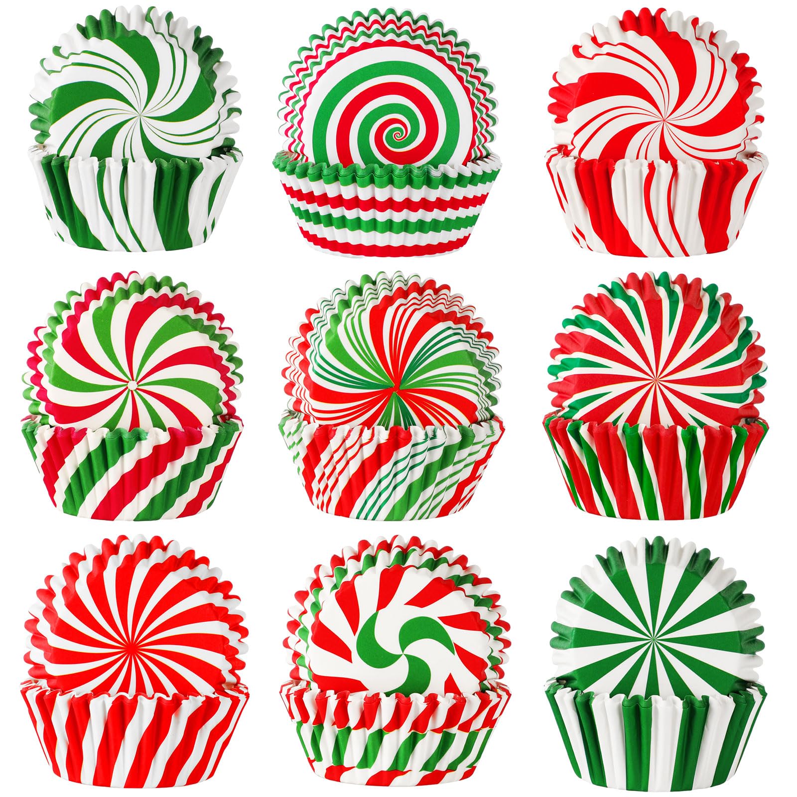 SANNIX cápsulas para cupcakes con patrones navideños, ideales para hornear cupcakes festivos