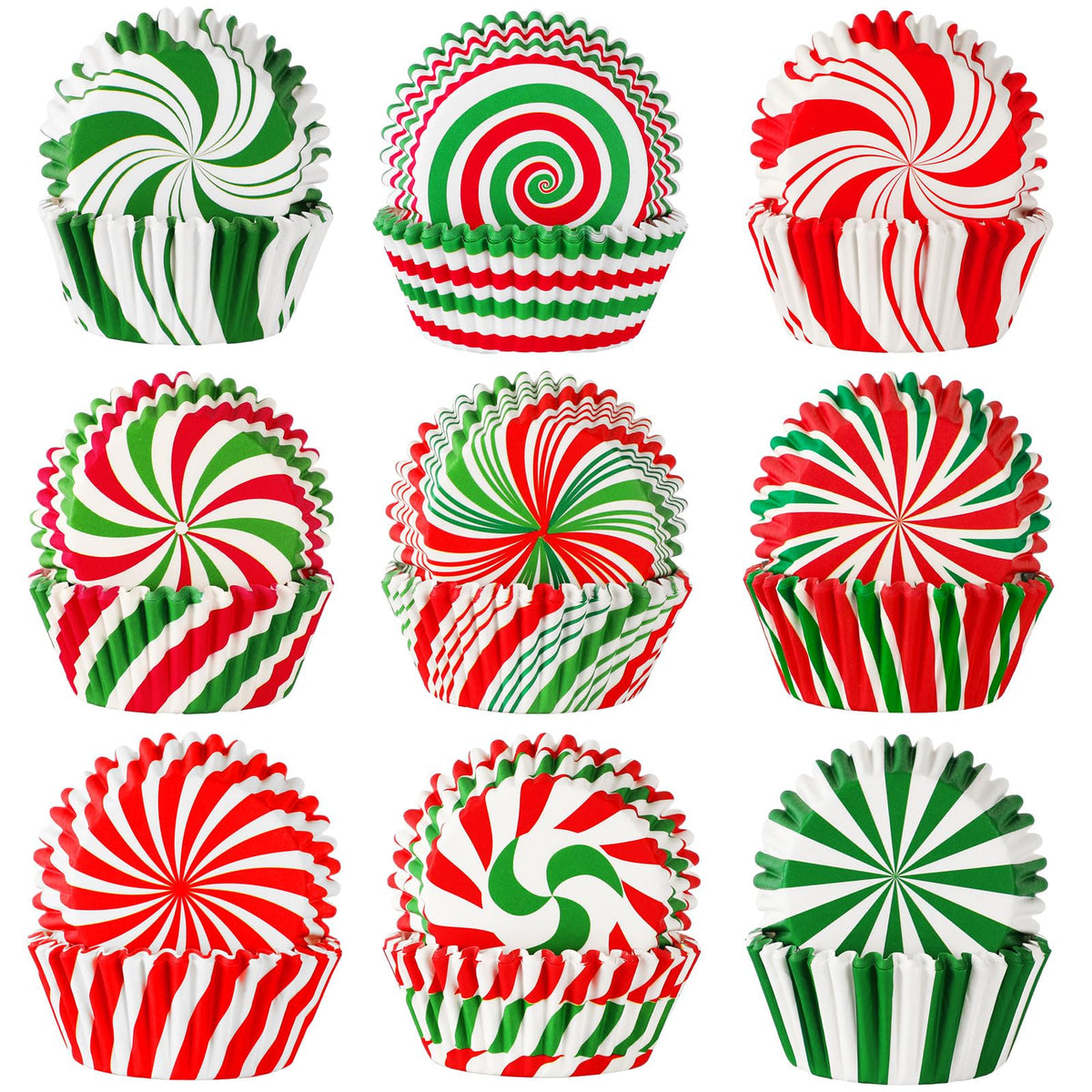 SANNIX cápsulas para cupcakes con patrones navideños, ideales para hornear cupcakes festivos