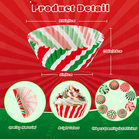 SANNIX envoltorios para cupcakes con colores rojos y verdes, ideales para decoraciones festivas