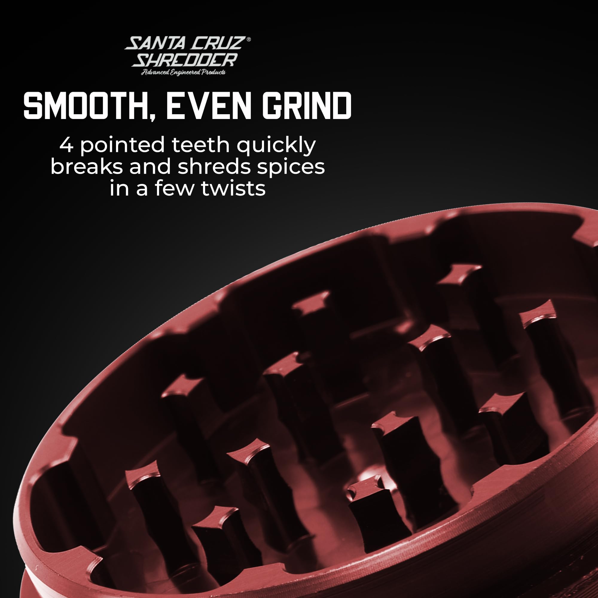 Santa Cruz Shredder capacidad 2-2 pulgadas para mayor cantidad de especias