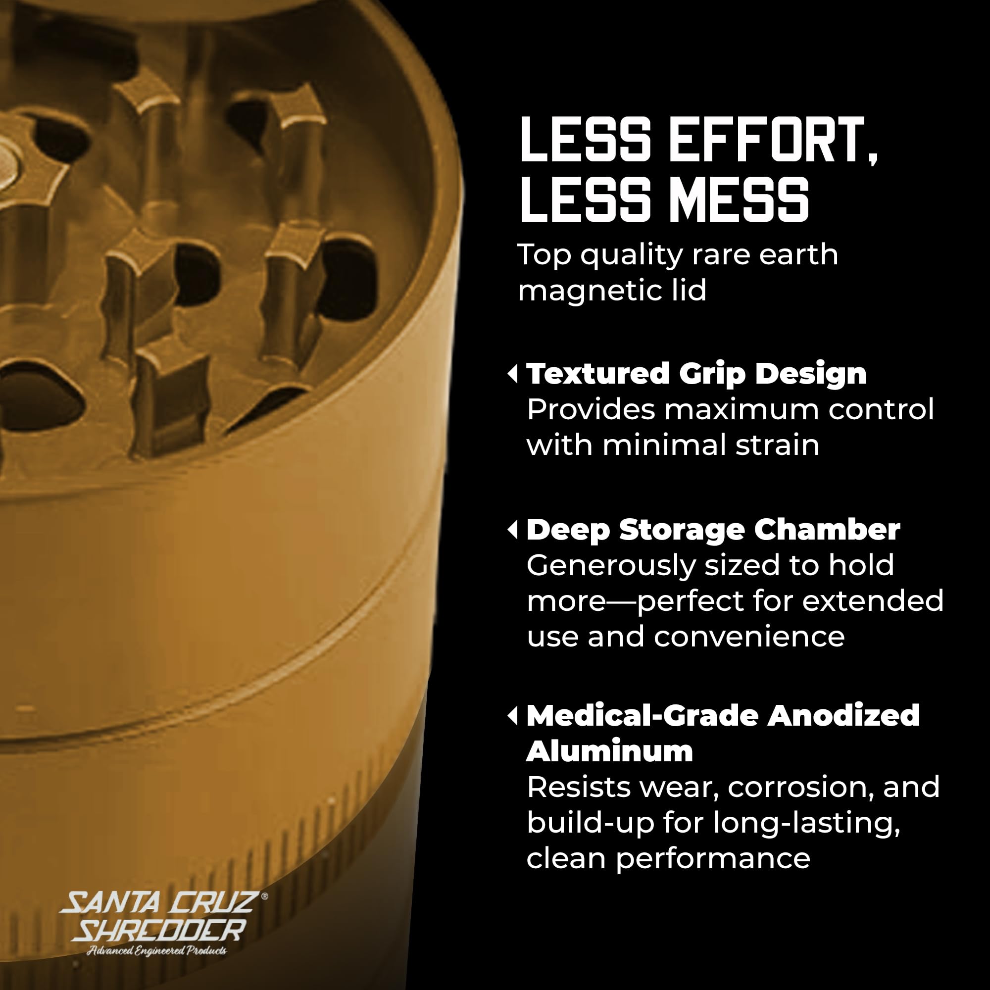 Molinillo de 3 piezas con almacenamiento para especias en Santa Cruz Shredder