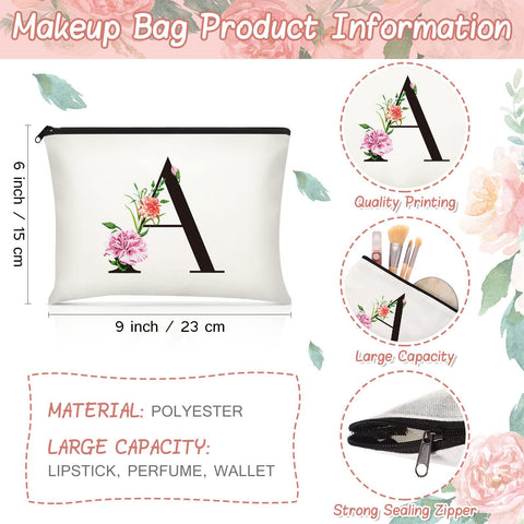 Sanuurfky estuche maquillaje monograma, regalo perfecto para mujeres