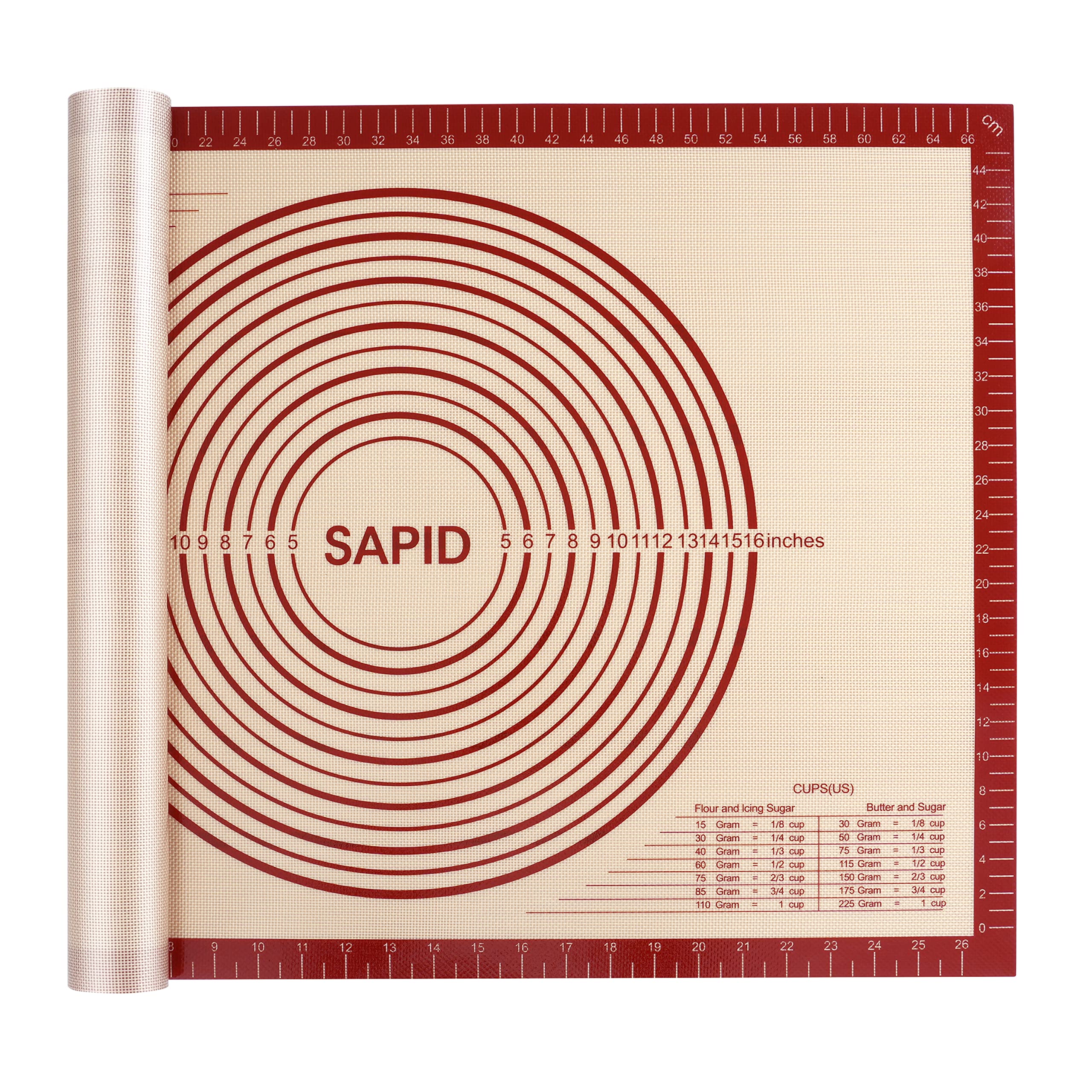 SAPID Mat de hornear silicona gruesa ofrece mayor estabilidad al amasar masa.