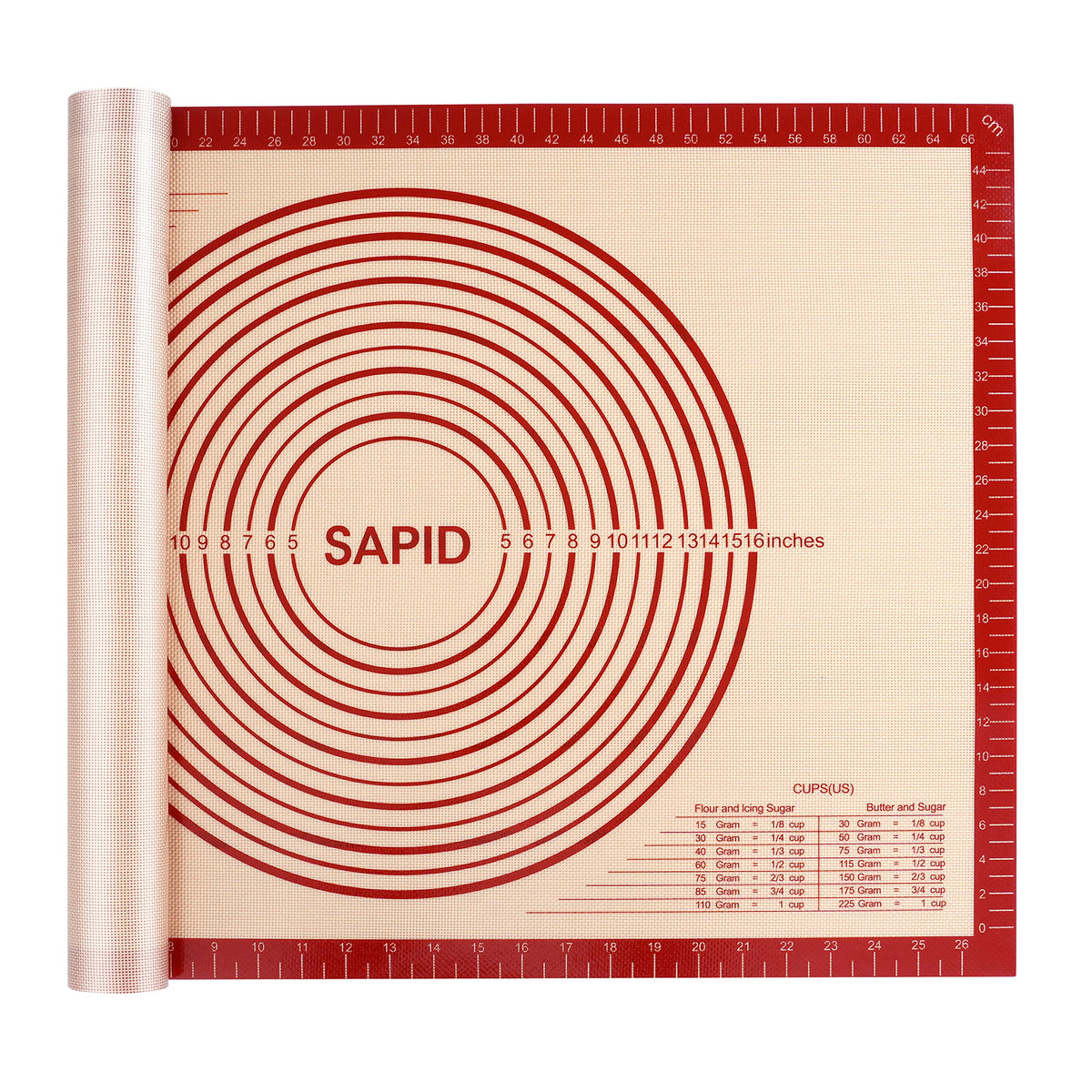 SAPID Mat de hornear silicona gruesa ofrece mayor estabilidad al amasar masa.