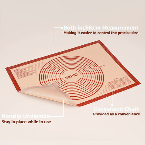 SAPID Mat con marcas en pulgadas y centímetros para medir masa con precisión.