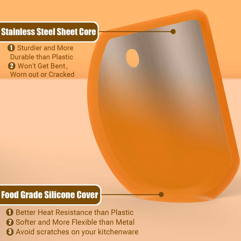 SAPID raspador masa con borde plano y curvo, ergonómico para masas variadas.