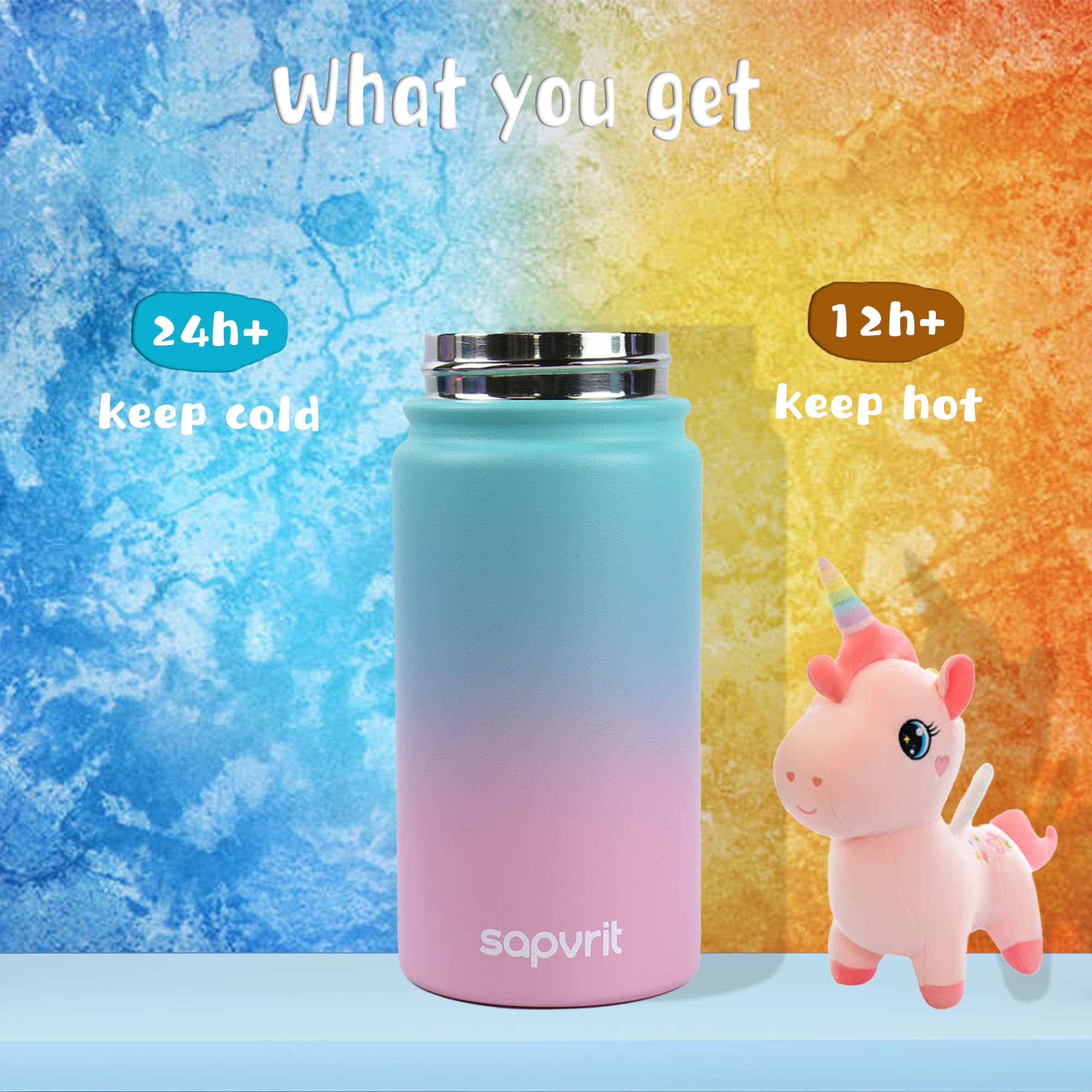 SAPVIT 16oz ideal para escuela, deporte y viaje.