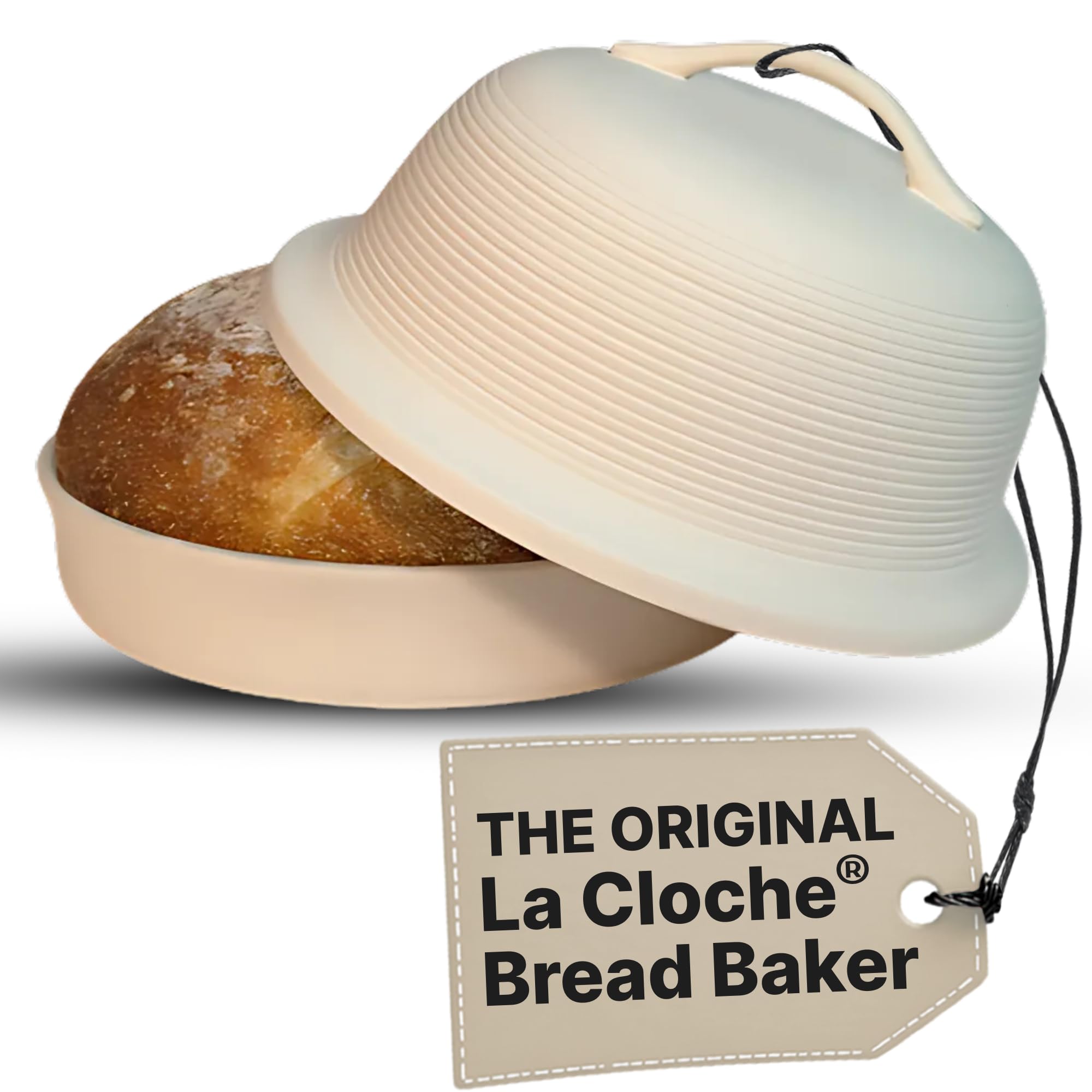 Sassafras Superstone La Cloche para pan 5QT, ideal para hornear pan casero.