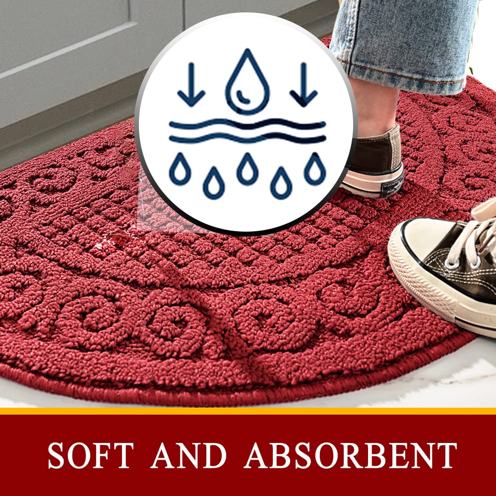 Alfombra SASTYBALE roja para lavandería, absorbe humedad y mantiene el piso limpio.