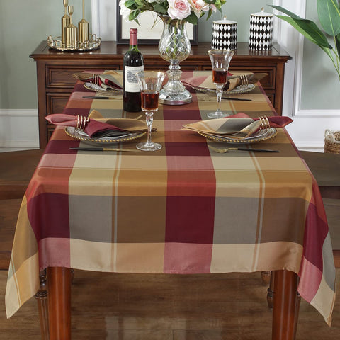 Mantel de cuadros rojos de SASTYBALE para comedor con estilo y confort