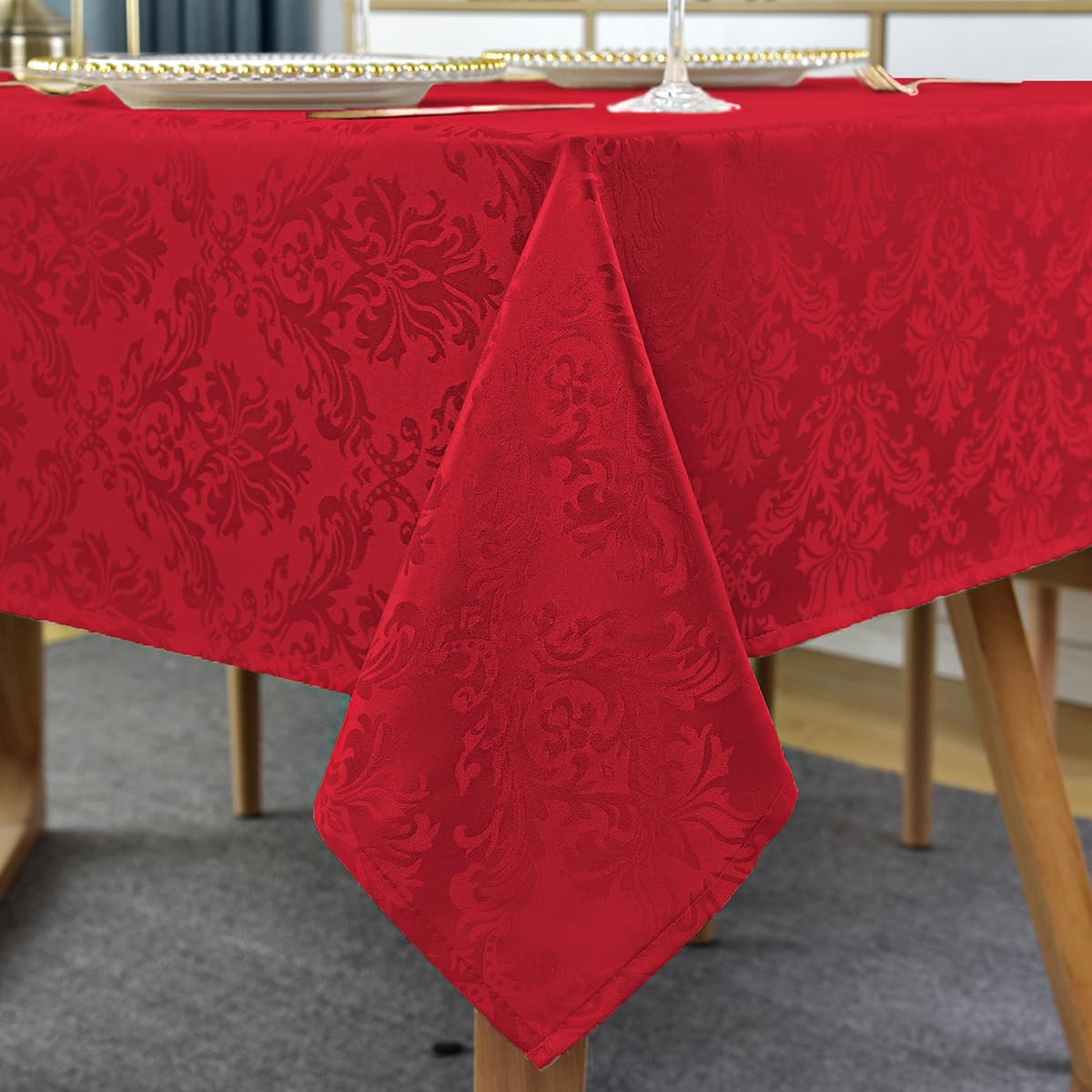 Mantel jacquard navidad de SASTYBALE para mesa rectangular, elegante y duradero.