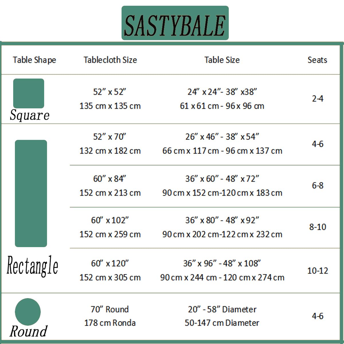 Mantel SASTYBALE verde limpieza fácil para lavados simples.