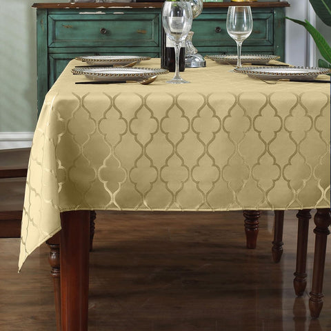 Mantel SASTYBALE navidad en dorado, ideal para cenas grandes y elegantes
