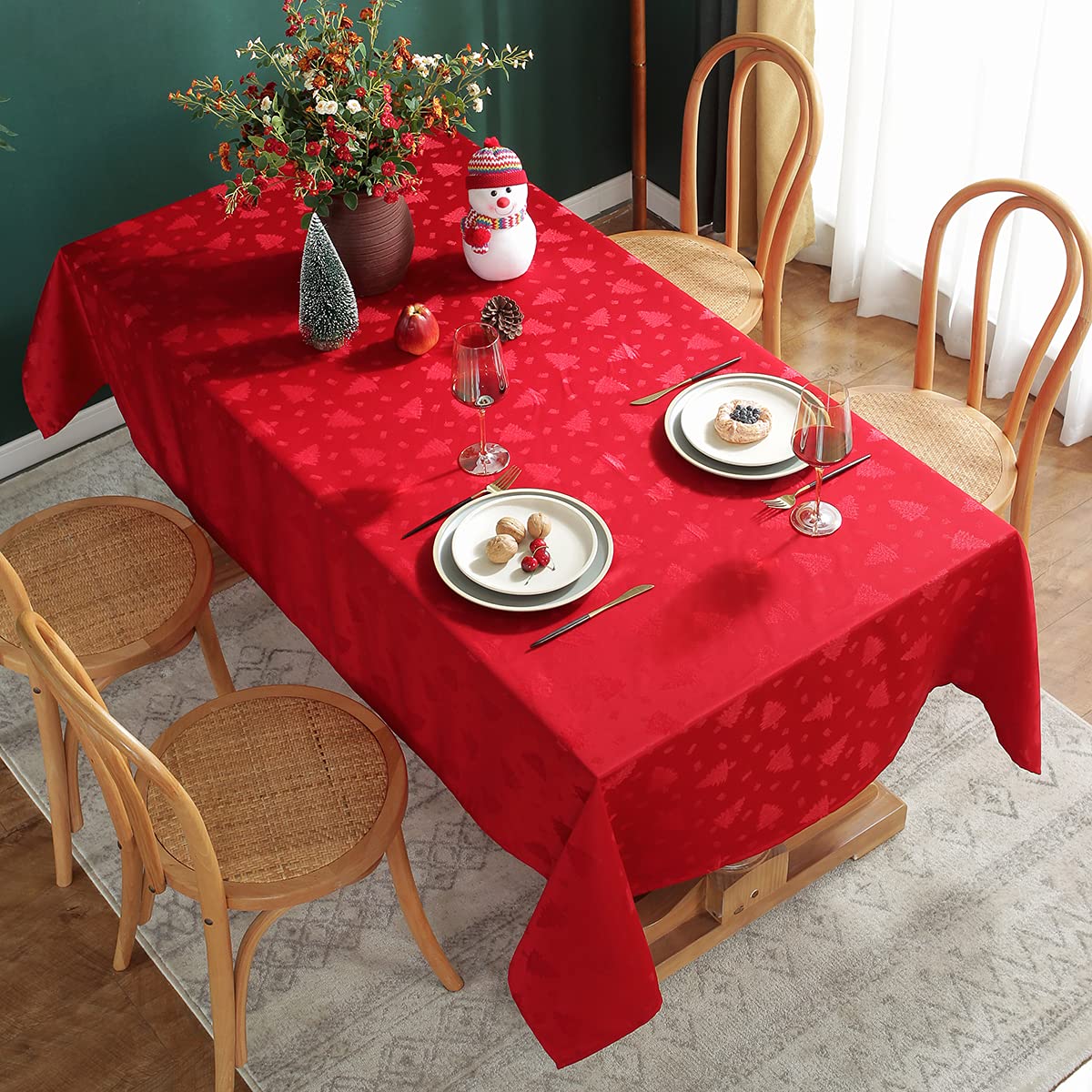 Mantel SASTYBALE navidad rectangular con regalos, ideal para reuniones familiares