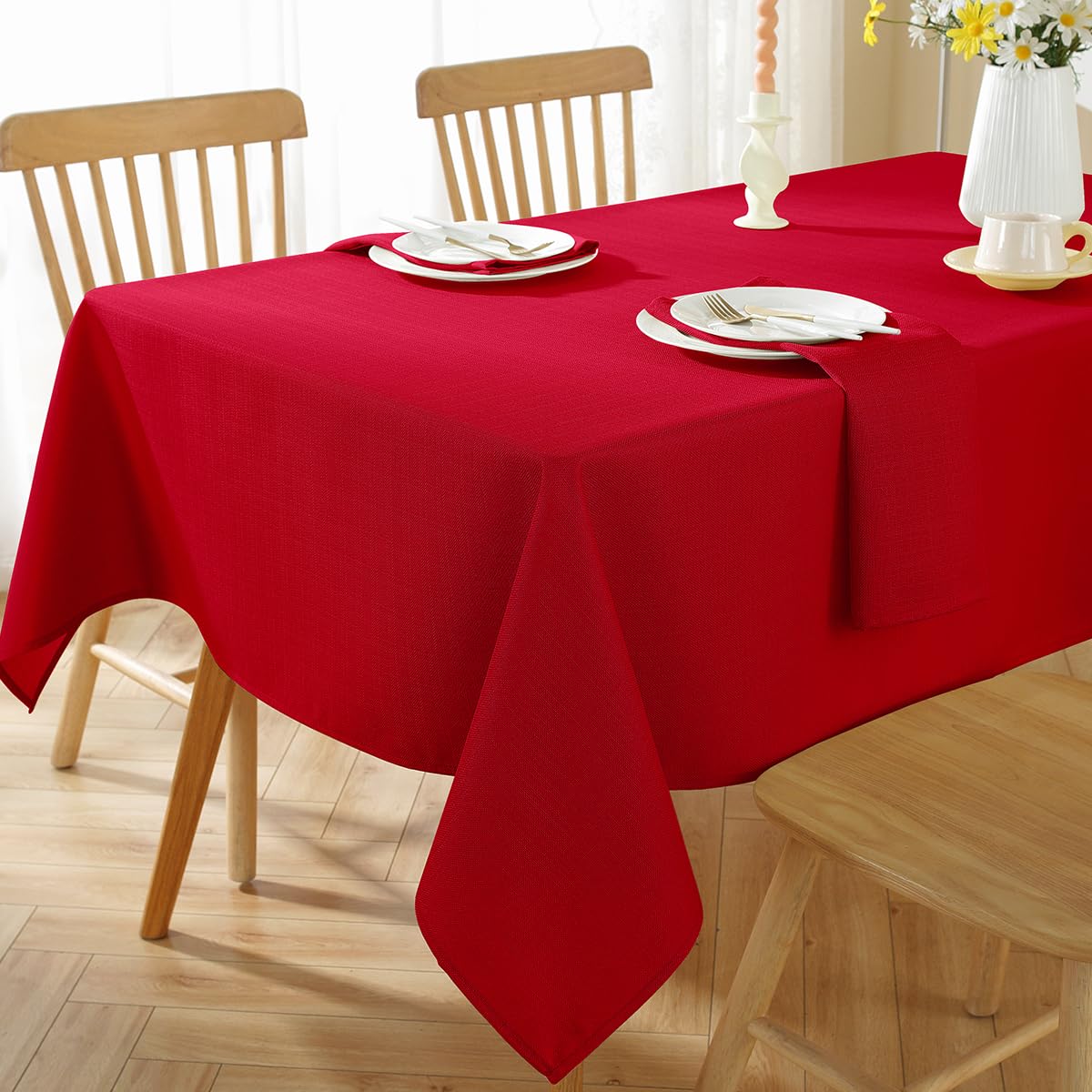 Mantel navideño texturizado SASTYBALE protege la mesa y añade elegancia.