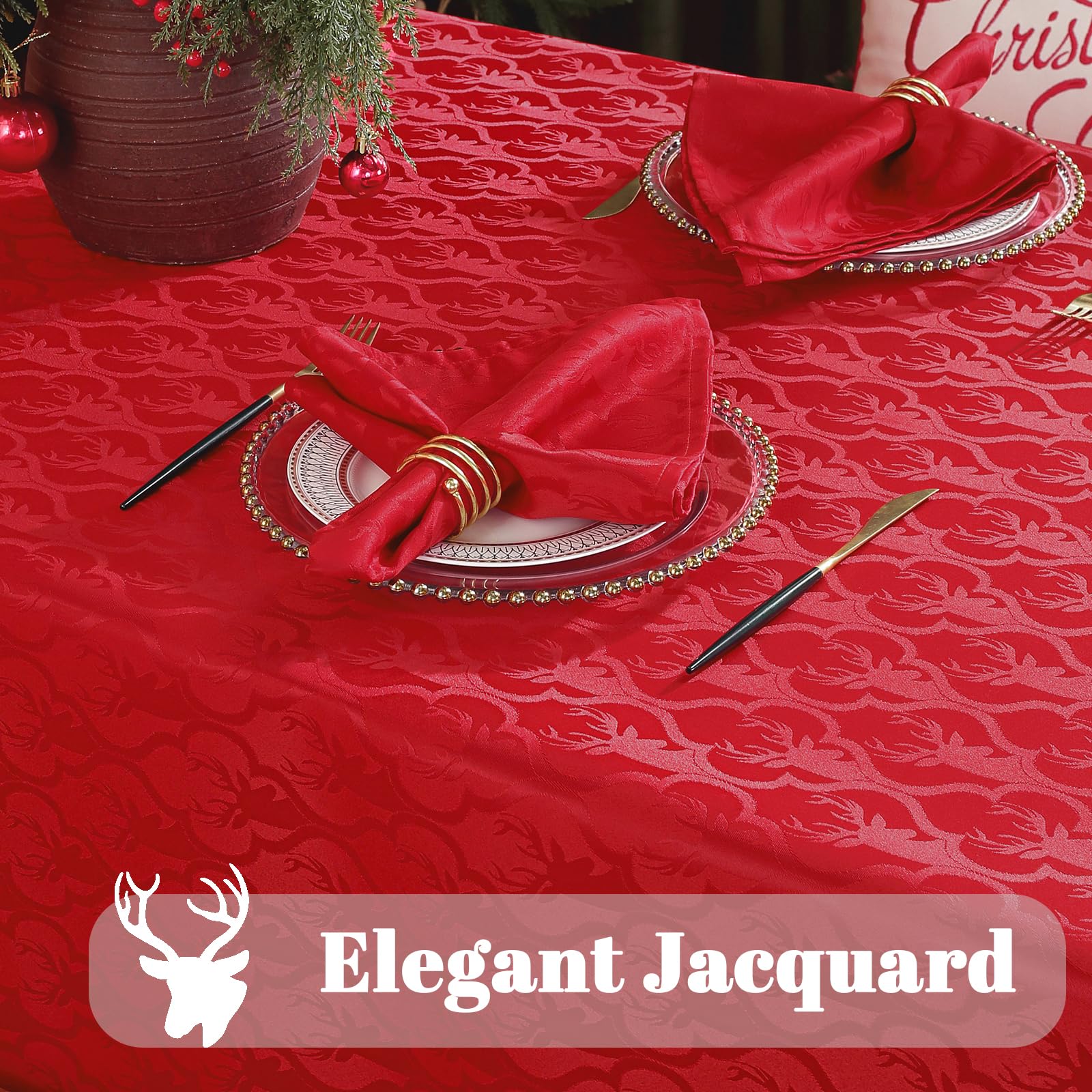 Mantel SASTYBALE rectangular 60x102 para mesas grandes sin arrugas.