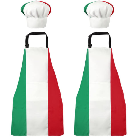 SATINIOR delantal italiano con bandera Italia y bolsillo para utensilios