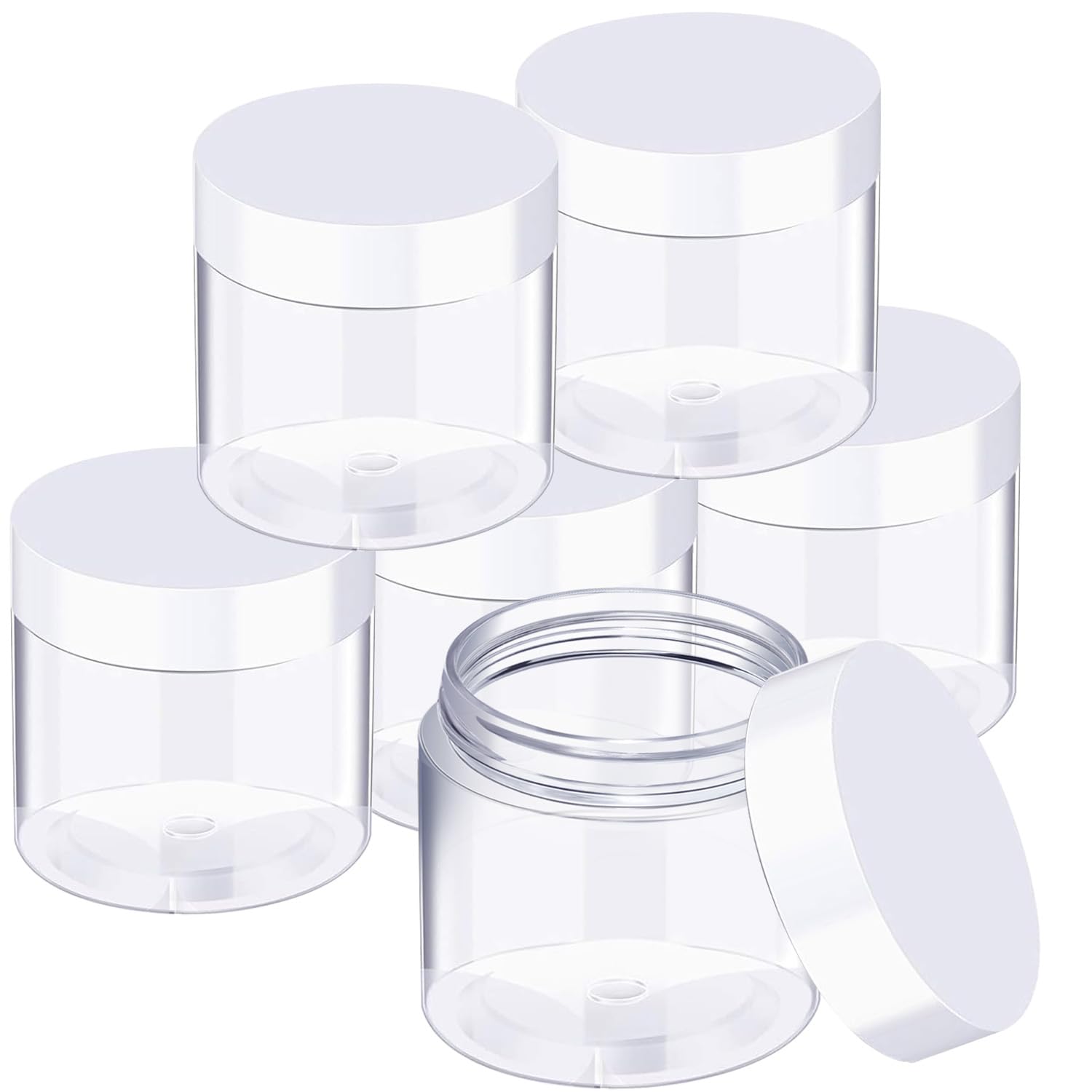 SATINIOR jarras de plástico transparentes para cosméticos, fácil identificación del contenido.