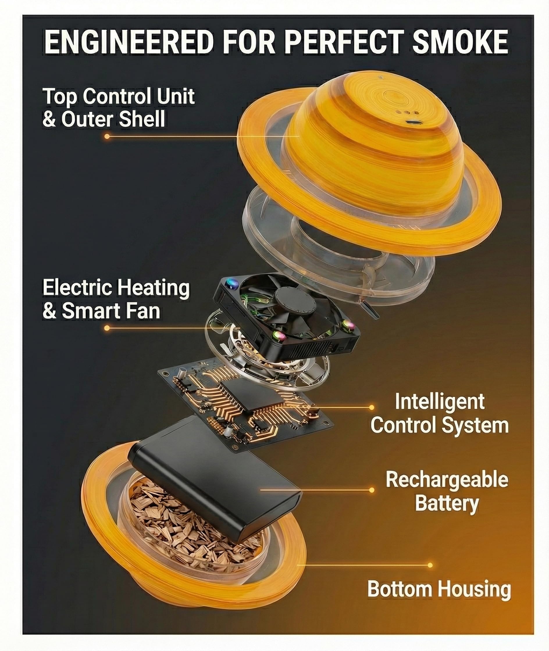 SATURIX cuchara para dosificar chips y humo sin esfuerzo.