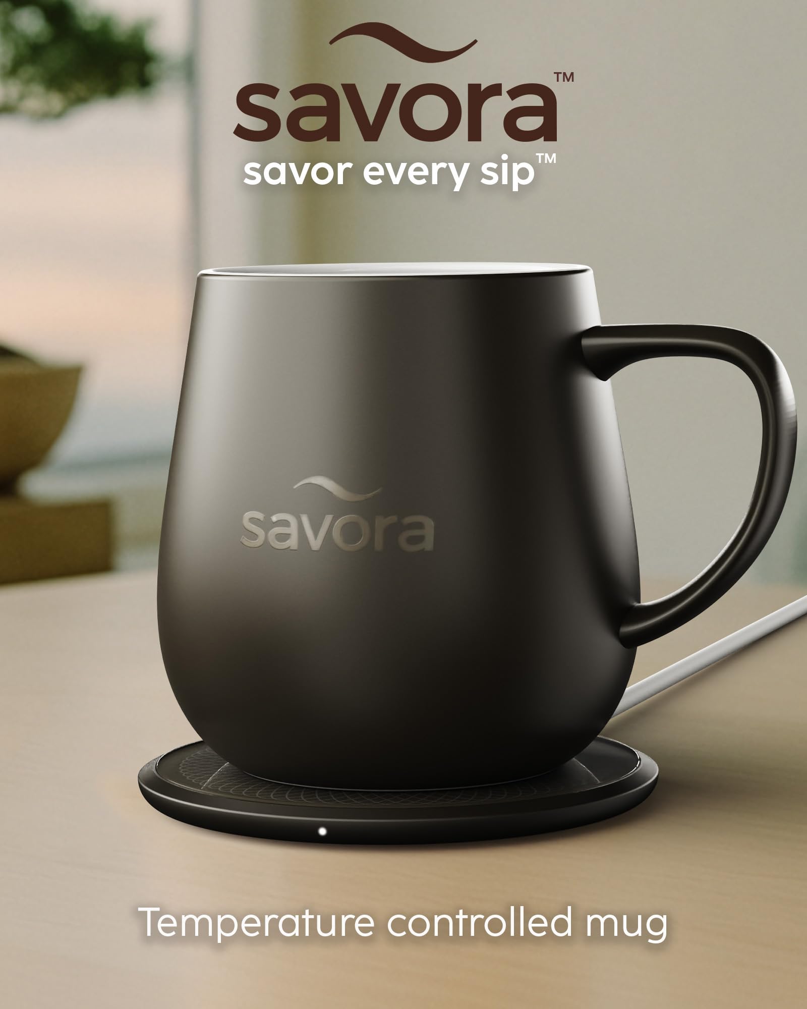 Savora tapa cerámica para taza de café, mantiene el calor y evita salpicaduras.