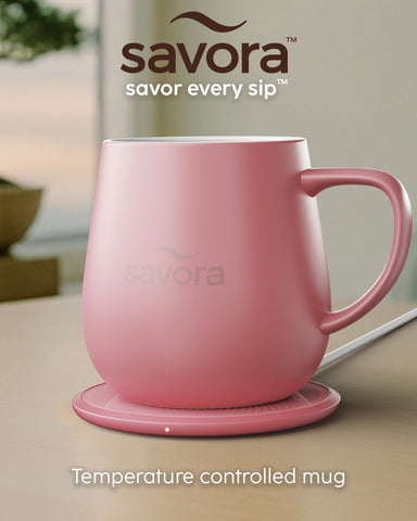 Savora taza 12 oz con tapa cerámica evita derrames y mantiene calor