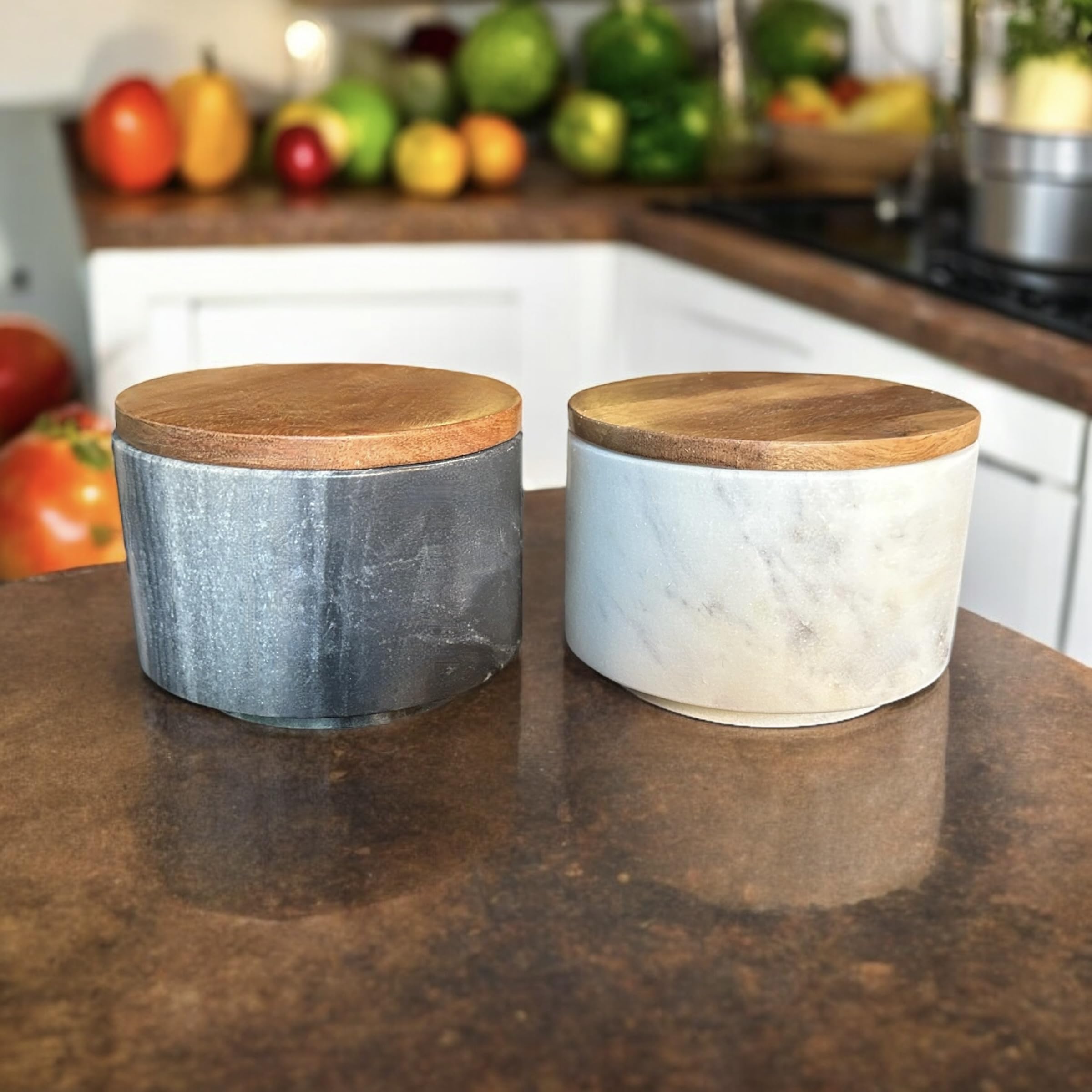 Savvy East tapa de madera con junta de silicona para mantener fresco el contenido.