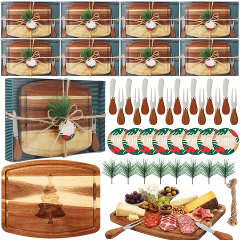 Sawysine tabla de quesos navideña con árbol grabado, ideal para reuniones festivas.