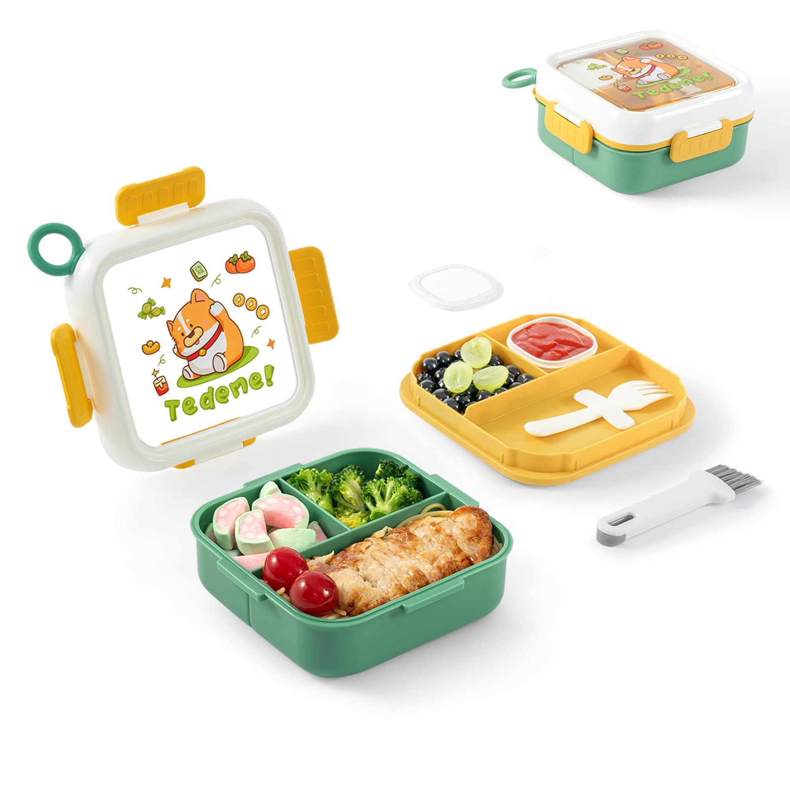 SAYAPE Bento con dos niveles y tapa transparente para ver el contenido fácilmente.