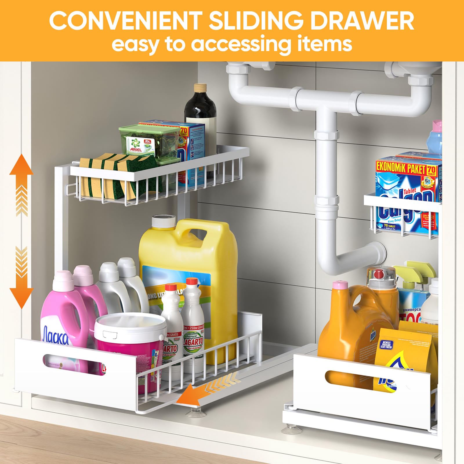 Saydear solución de almacenamiento para cocina y baño, mantiene artículos ordenados.