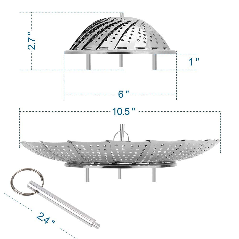 Sayfine cesto de vapor expansible hasta 10,5 pulgadas para ollas variadas