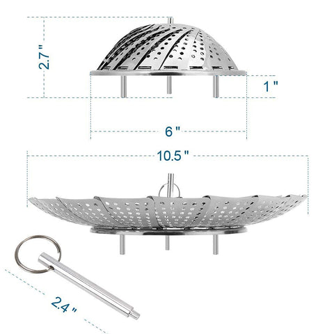 Sayfine cesto de vapor expansible hasta 10,5 pulgadas para ollas variadas