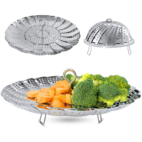 Sayfine cesta al vapor verduras plegable, ideal para ahorrar espacio en la cocina