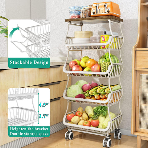 SAYZH carrito de almacenamiento para fruta con 5 niveles ideal para ordenar
