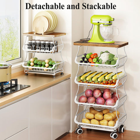 SAYZH cestas para verduras con ruedas para mover la despensa