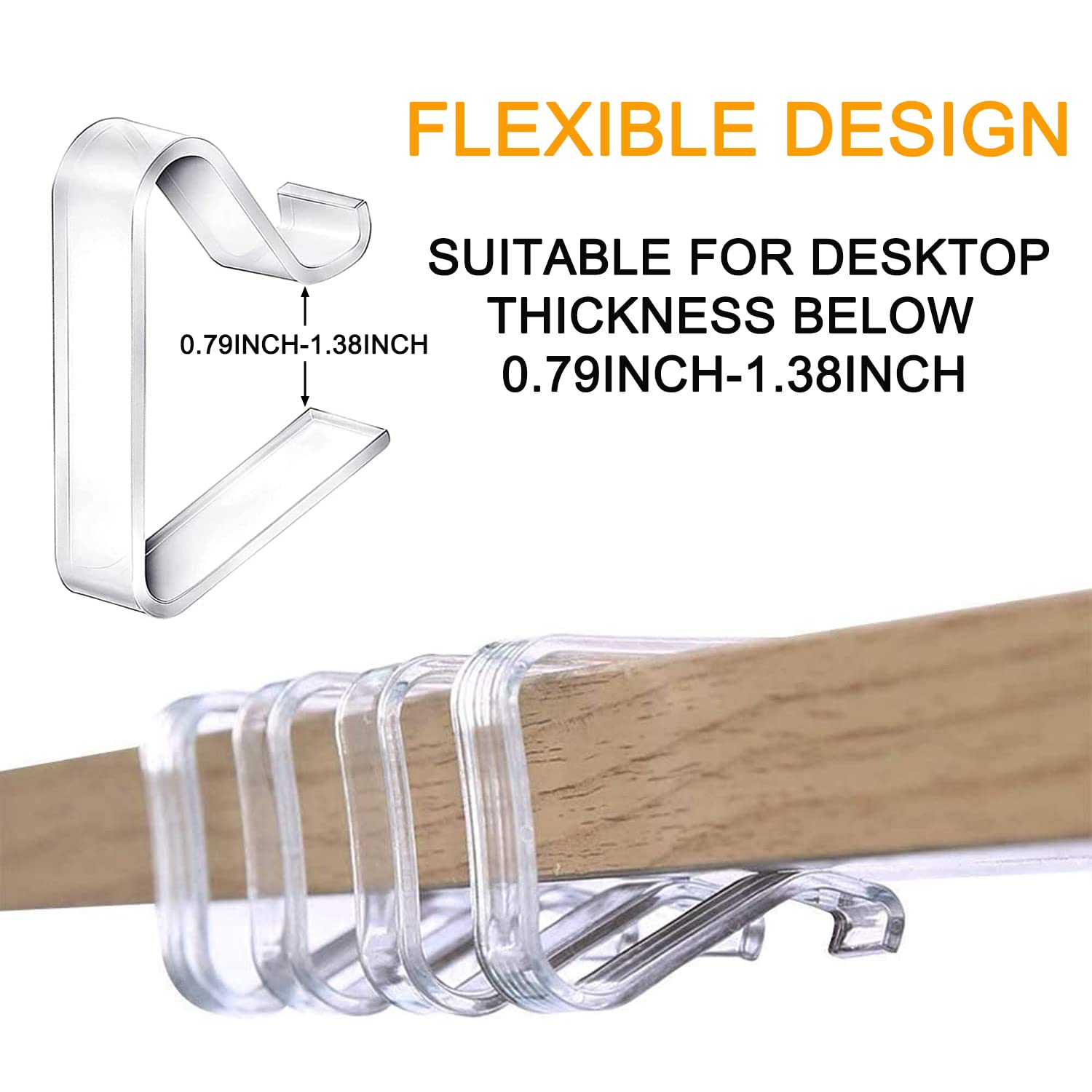 Sazoemao clip mantel transparente 03, se adapta a mesas de espesor moderado para eventos