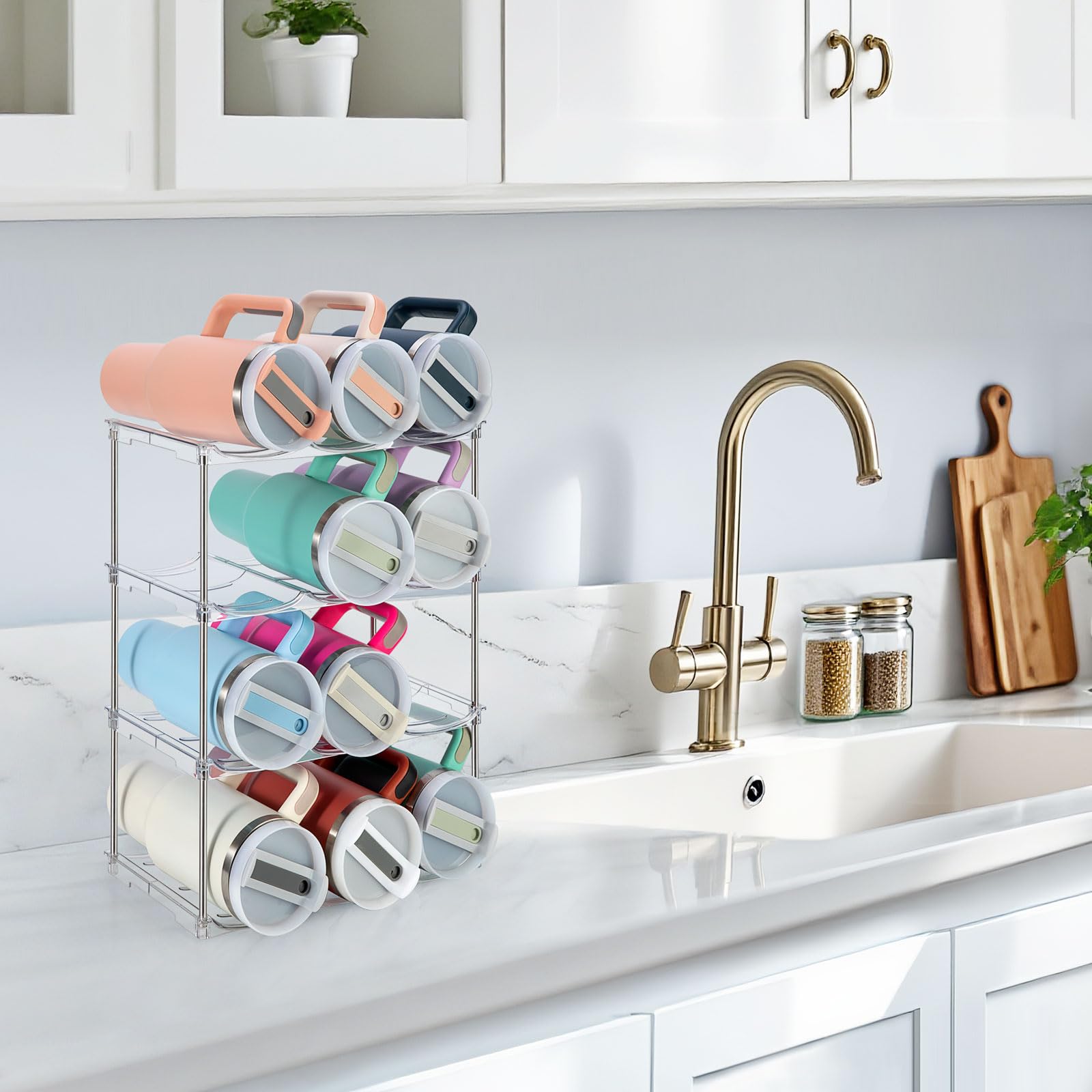 Sbosbo organizador para cocina, ideal para botellas y vasos.